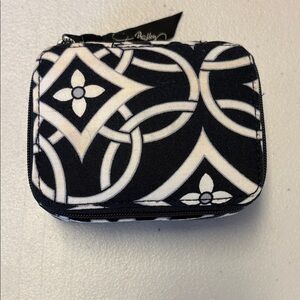 Vera Bradley Black and White Quilted Zip Pouch-small
